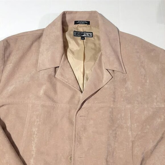 MOSA mens XXL jacket soft material casual or evening wear tan beige color nice - Picture 6 of 7